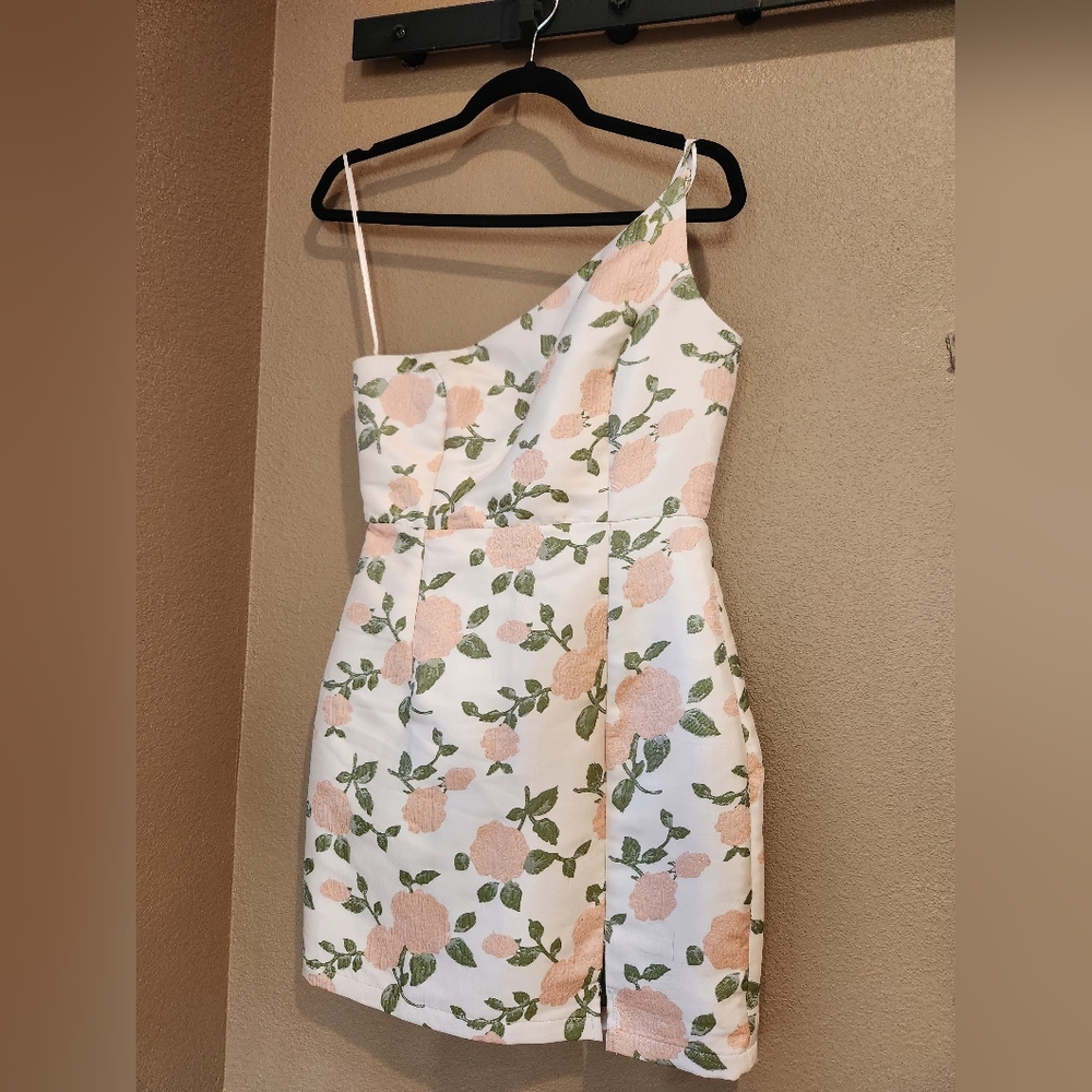 Floral satin mini dress